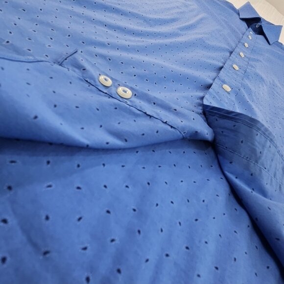 Lauren Ralph Lauren Green Label Shirt Men's 17 1/2 - 36/37 EUC Blue Paisley Luxe - Picture 4 of 16